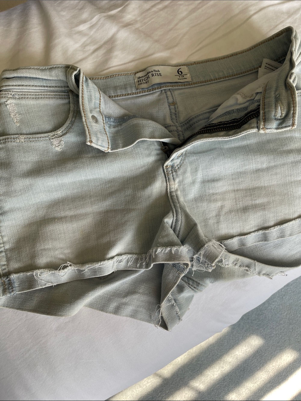 Abercrombie & Fitch Light Wash Denim Jean Shorts